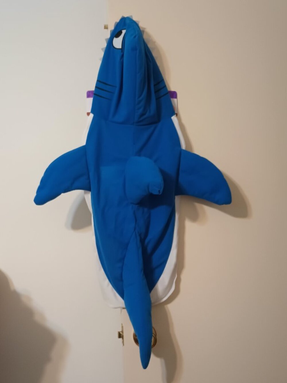 Blue Shark Plush Hooded Dog Costume (Size: X-Large)